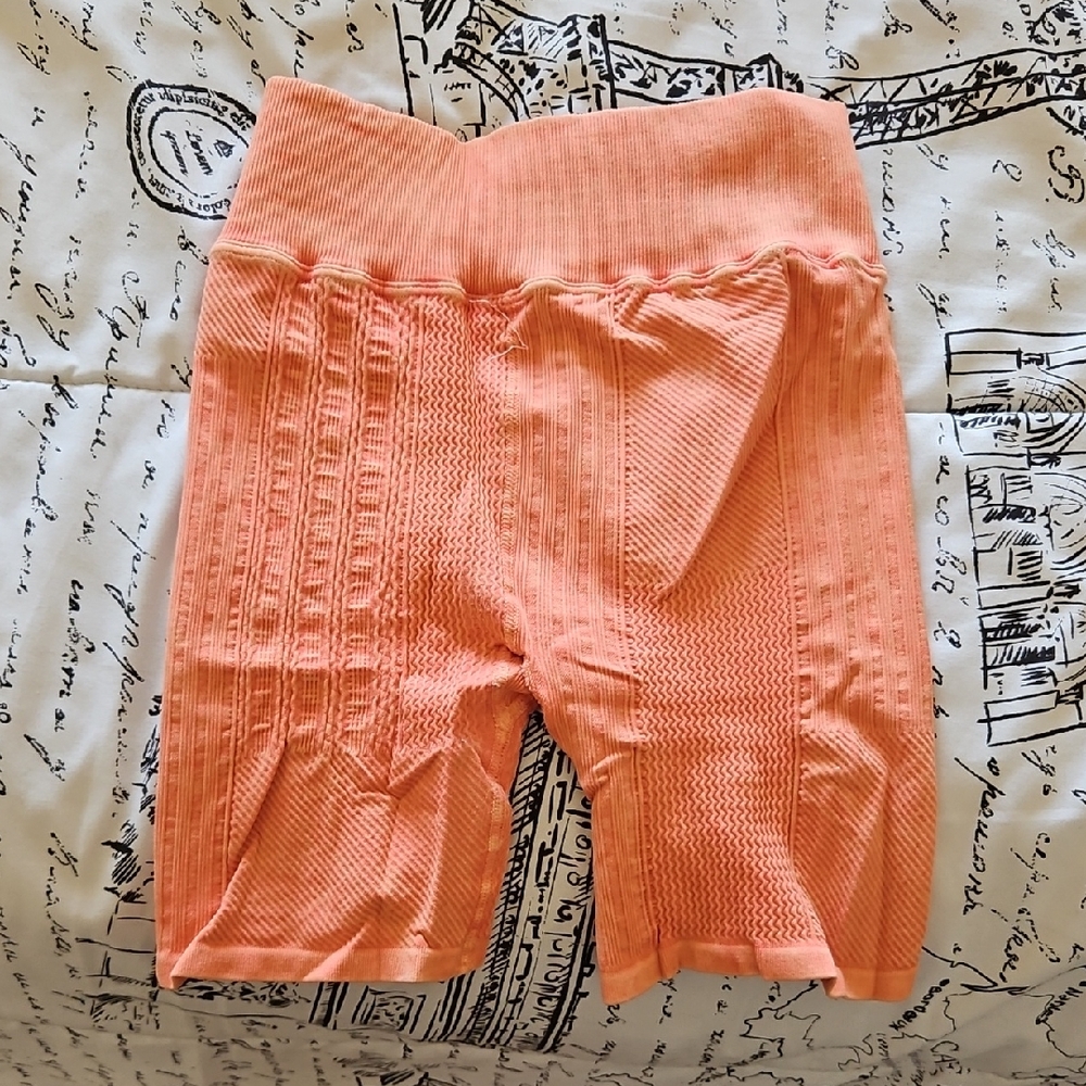Freepeople Movement Coral Ribbed High-Waist Shapewear Shorts
